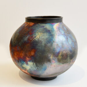 Abi Higgins - Smoke Fired Copper Raku Moon Jar