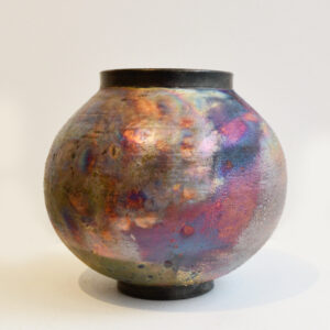 Abi Higgins - Smoke Fired Copper Raku Moon Jar