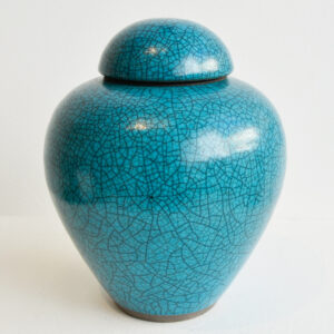 Dan Chapple - Raku Tuquoise Lidded Jar