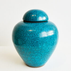 Dan Chapple - Raku Tuquoise Lidded Jar