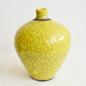 Dan Chapple - Yellow Crackle Short Vase