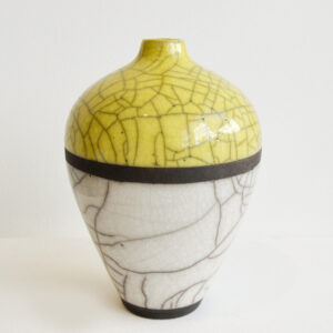 Dan Chapple - White and Yellow Crackle Vase