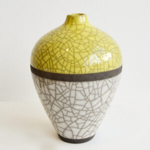 Dan Chapple - White and Yellow Crackle Vase