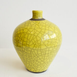 Dan Chapple - Yellow Crackle Short Vase