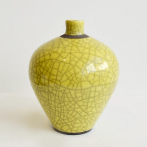 Dan Chapple - Yellow Crackle Short Vase